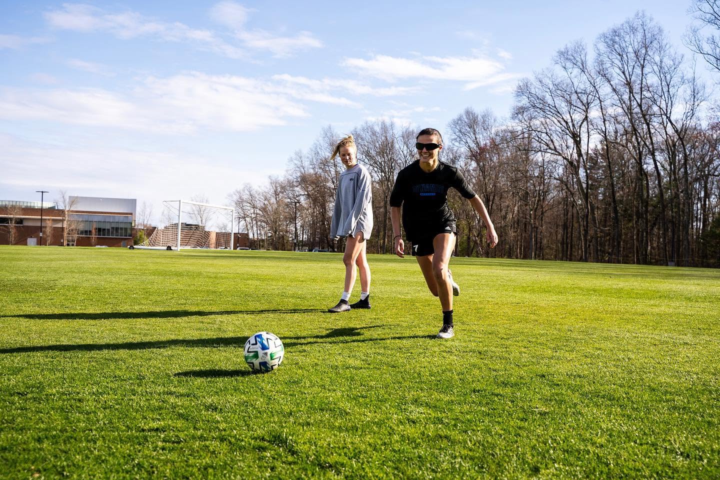 Soccer athletes training during sports vision work